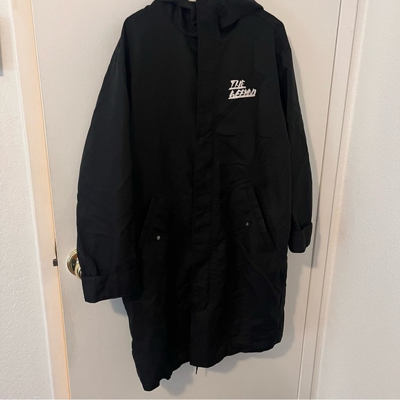 H&M The Weeknd Collab XO Black Parka Trench Windbreaker Rain Jacket Zip - Picture 6 of 12